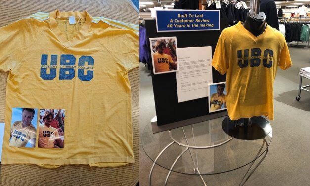 42-year-old T-shirt returned to UBC Bookstore